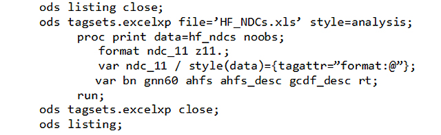 ODS LISTING Close Leading Zeros