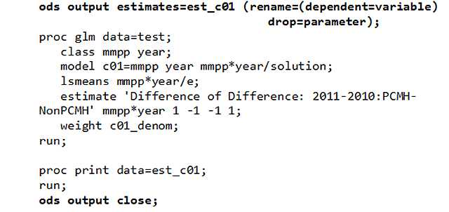 ODS OUTPUT Statement
