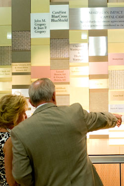 Donor Wall in the Pharmacy Hall Atrium